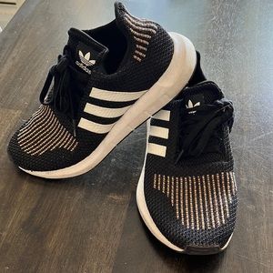 Adidas Black & Rainbow Stitch Sneakers